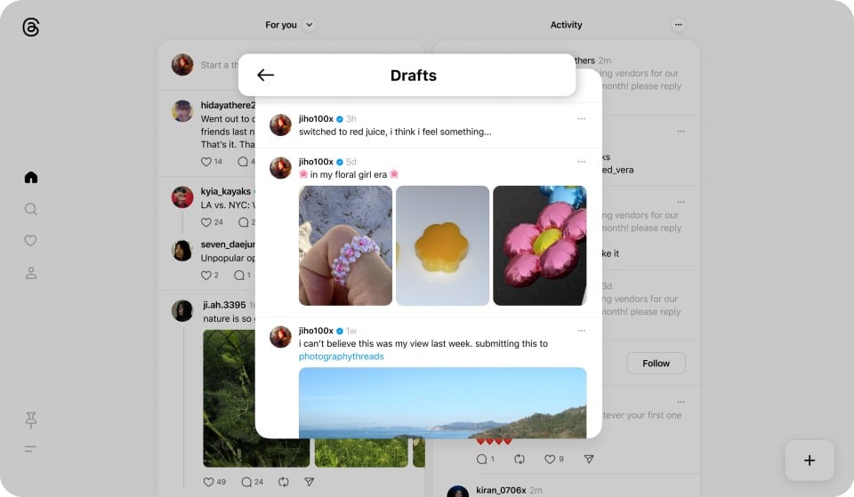 threads drafts ui example