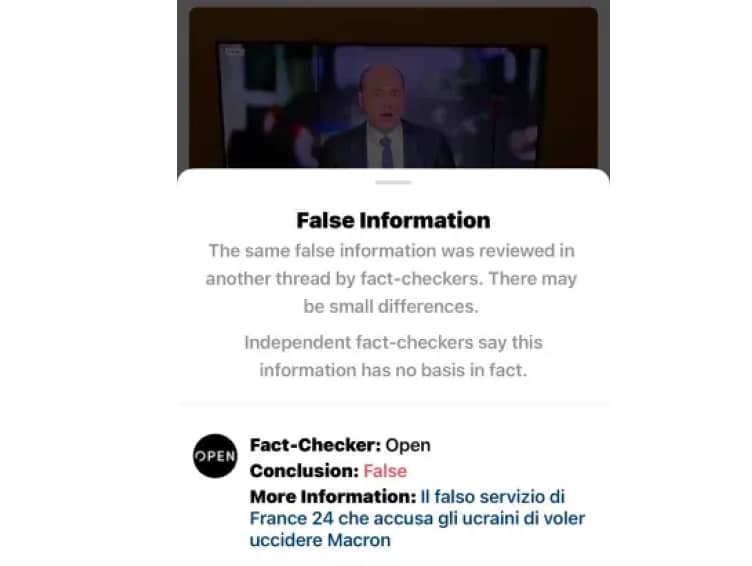 Fact checking feature on Threads app