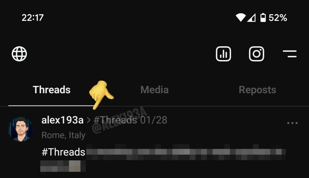 new hashtags ui on threads