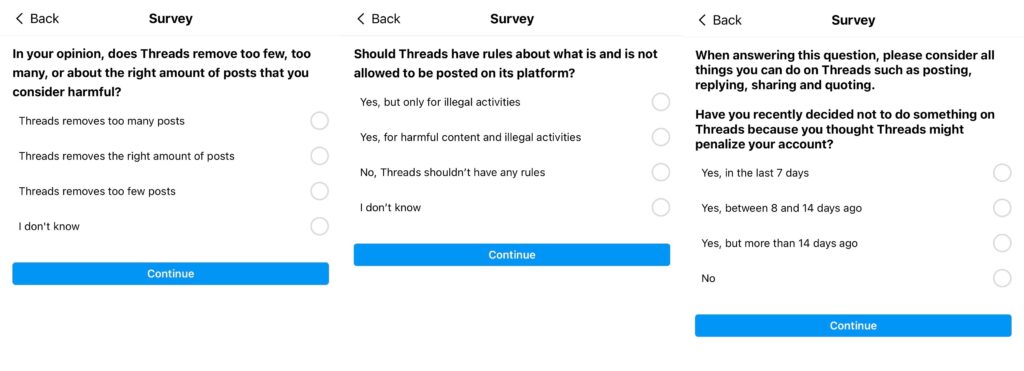 threads content moderation survey