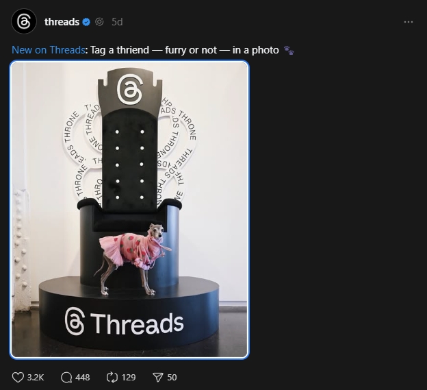 threads image tagging update