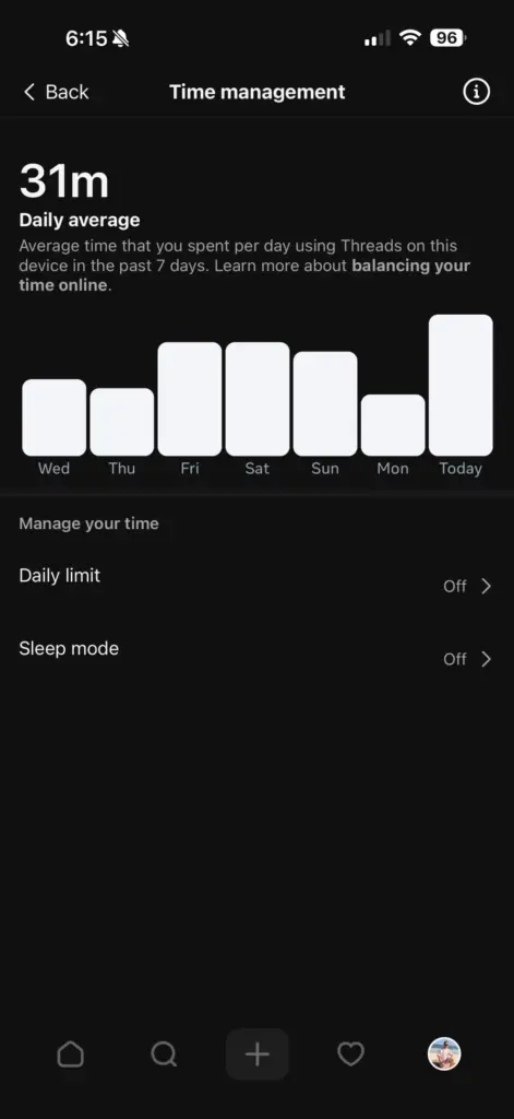 threads time management feature