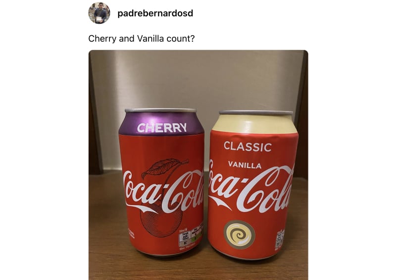 Example of UGC content on Threads for Coca Cola