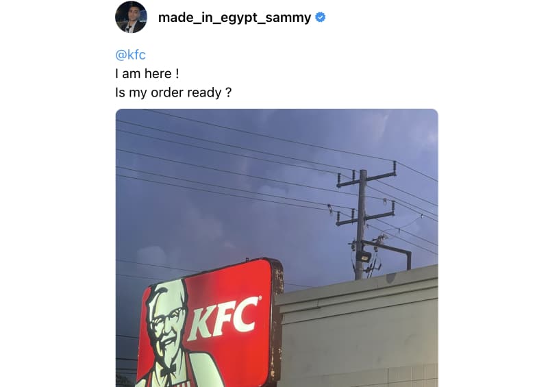 Example of UGC content on Threads for KFC