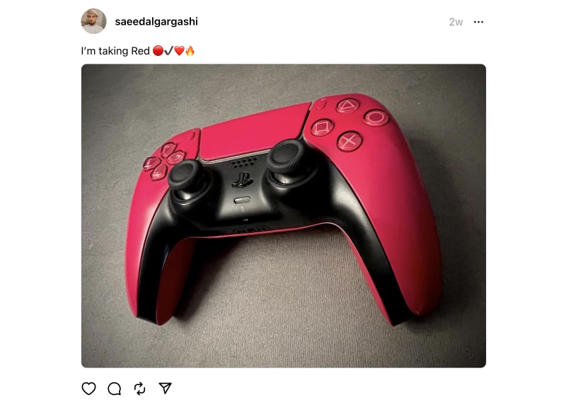 Example of UGC content on Threads for Playstation