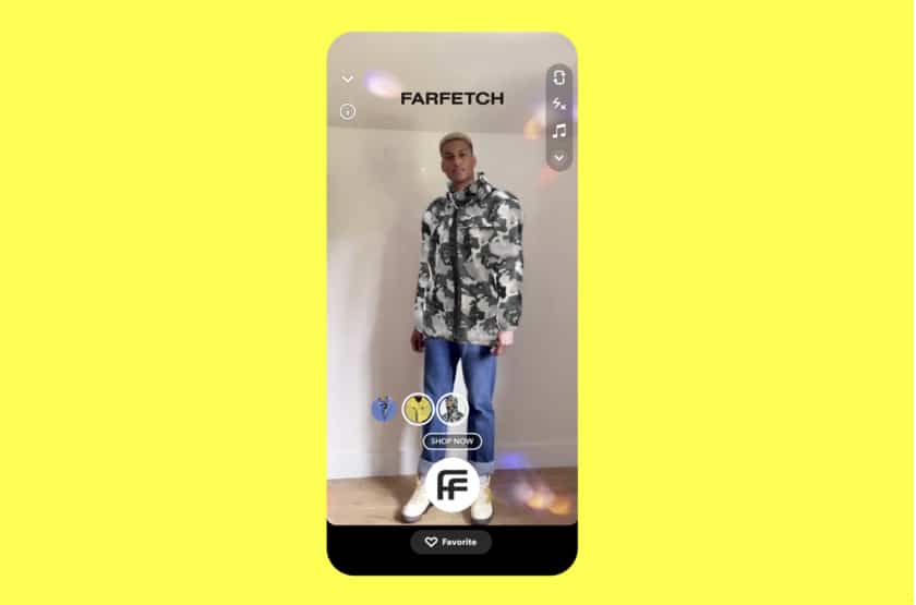 Snapchat lens shop example