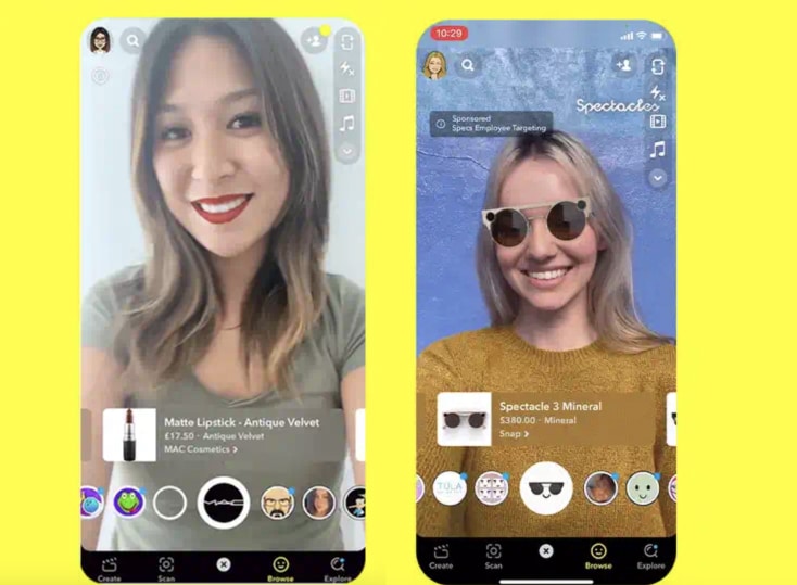 Snapchat AR shopping lenses features