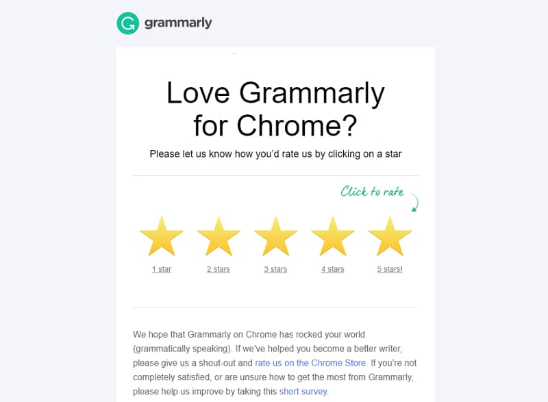 Grammarly review request email