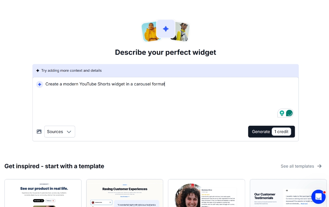 describing your youtube shorts widget