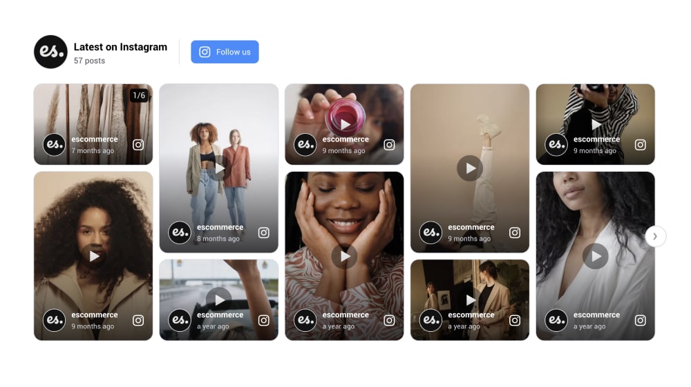 Instagram reels masonry widget