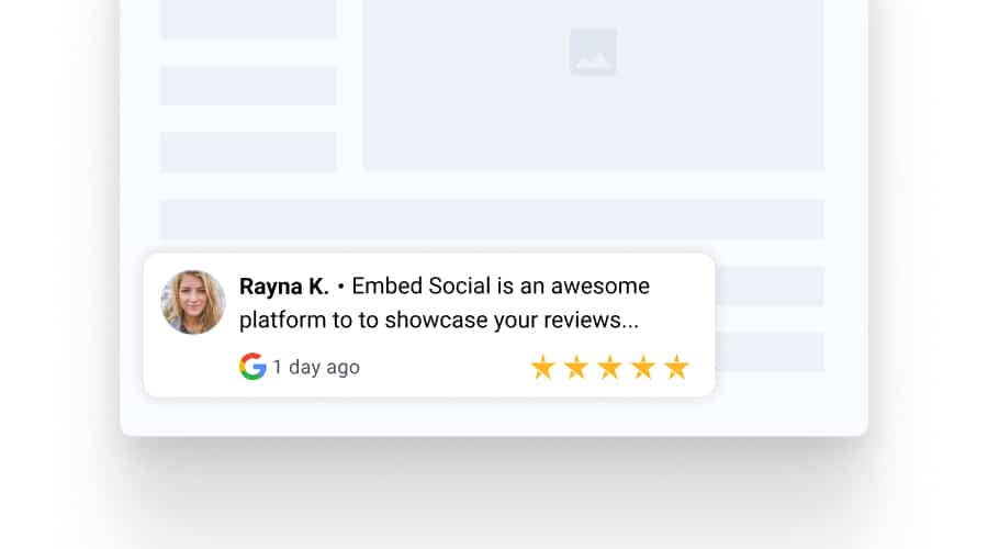 Embed Google reviews popover widget
