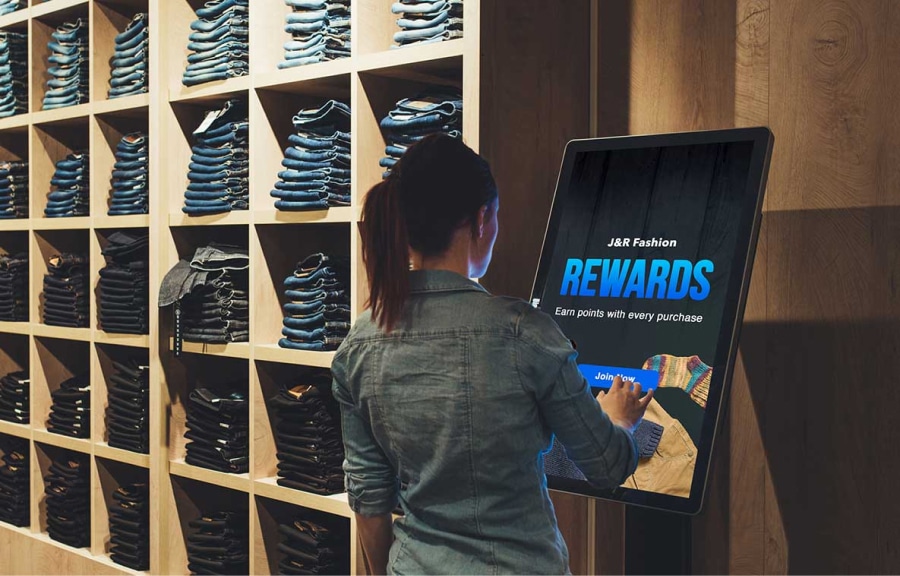 Digital signage for loyalty programs contests