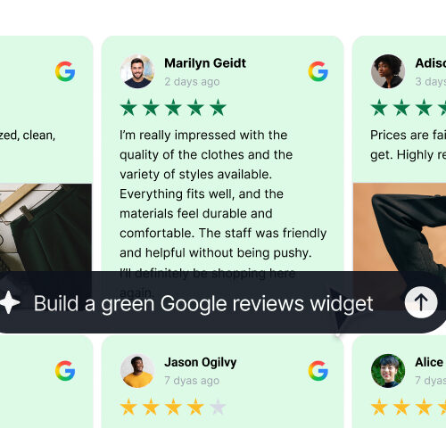 embed google reviews widget with ai