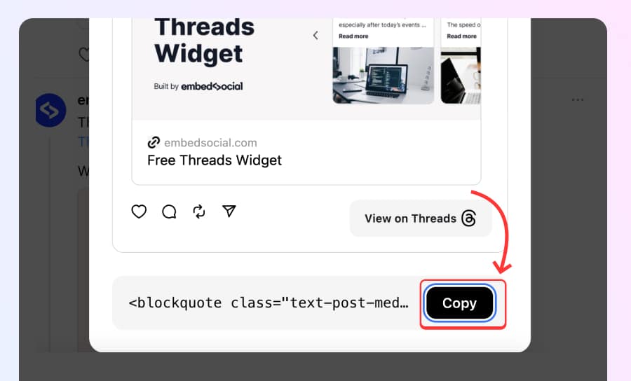 Embed Threads post on any website