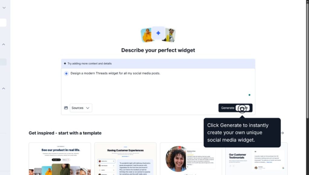 writing an ai widget design prompt