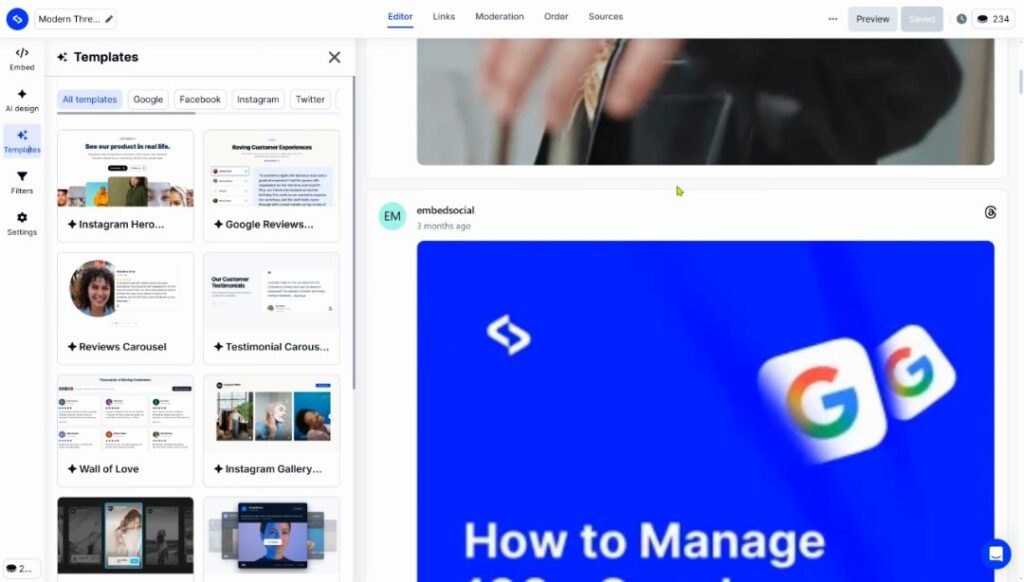 choosing your widget design template