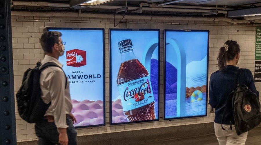 Digital signage with Coca Cola
