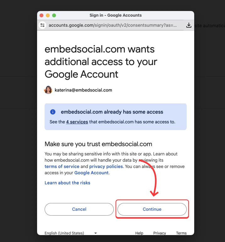 Give Google business profile permissions