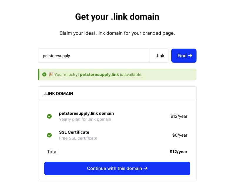 Buy .link domain