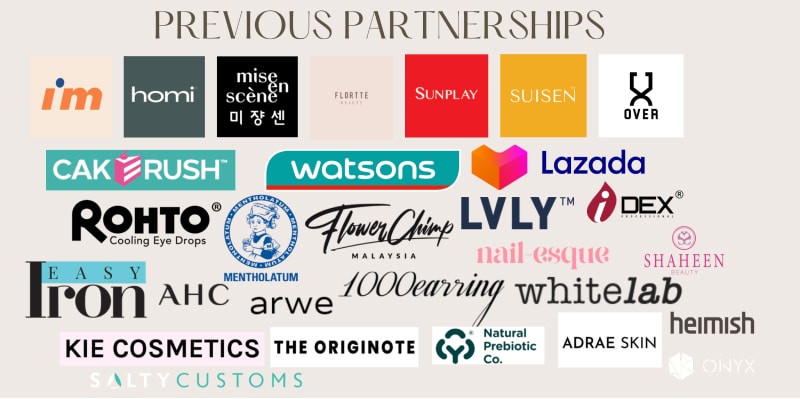 Ruby Yeo's portfolio partnerships section