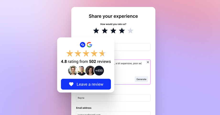 Steps to show and add a Google reviews button on website