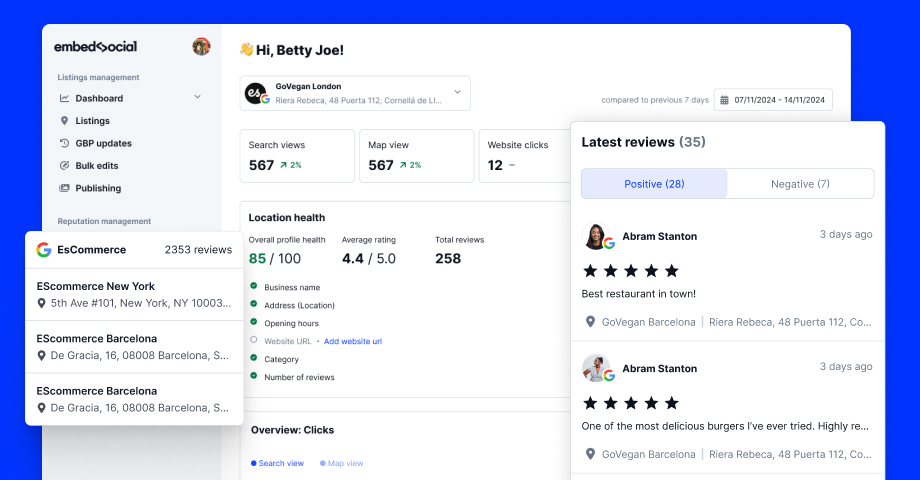 Multi-location GBP reviews management