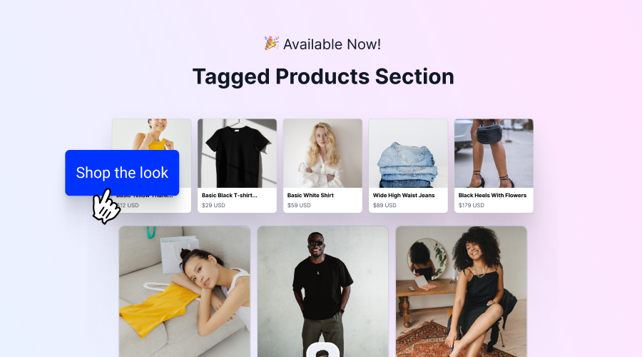 Tagged shoppable Instagram feed