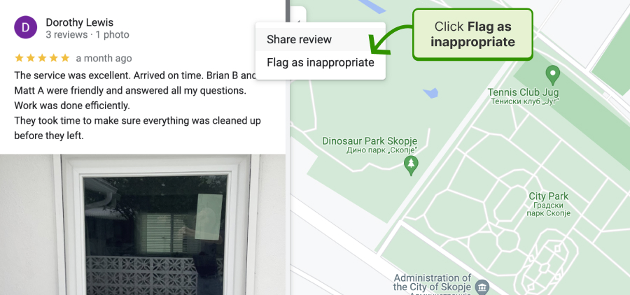 flag a Google review as inappropriate 