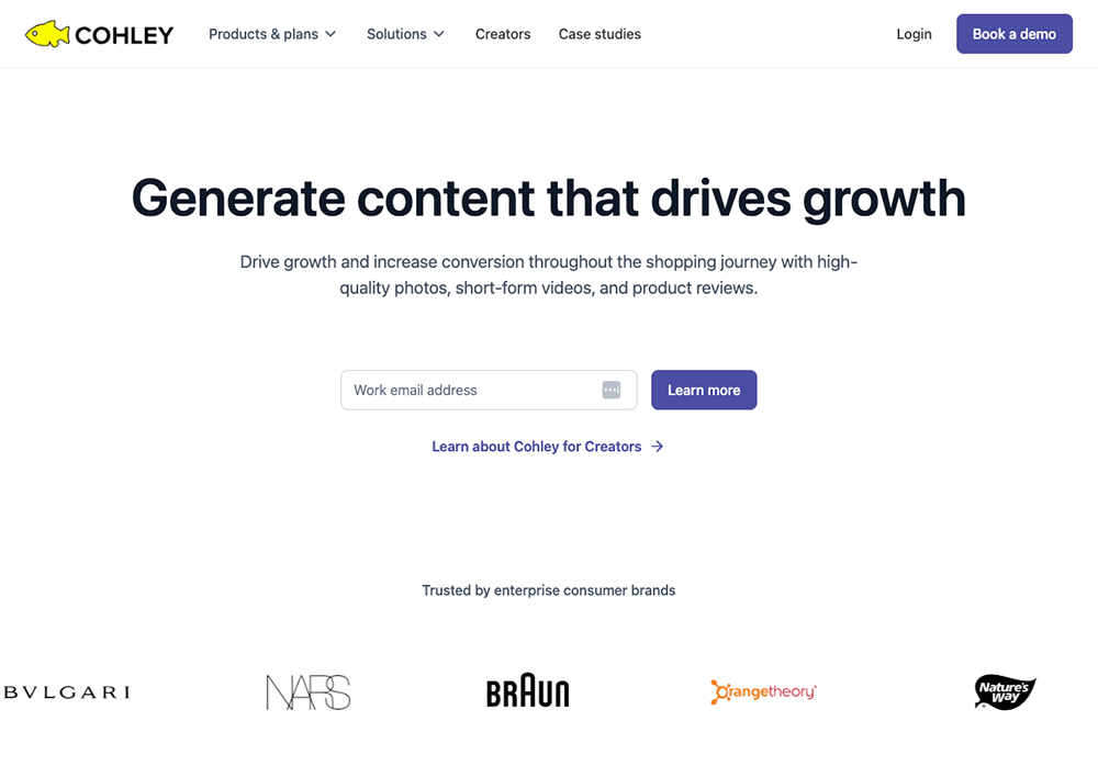 cohley landing page