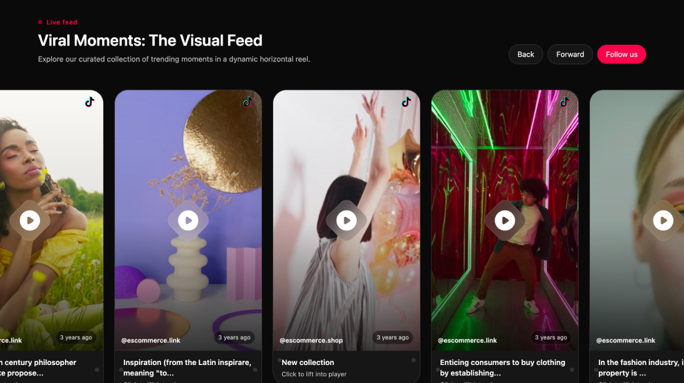 TikTok events carousel