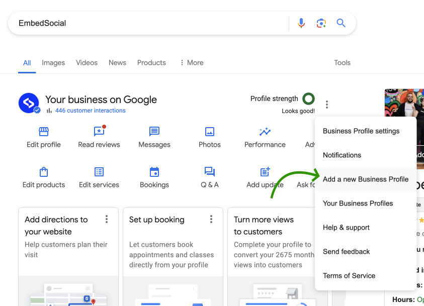 Add a new Google business profile in Google search