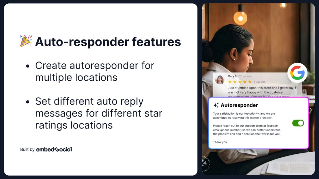 Features of auto-responder for Google reviews