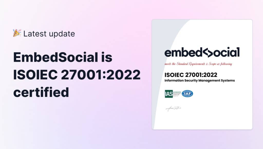 EmbedSocial ISO certified
