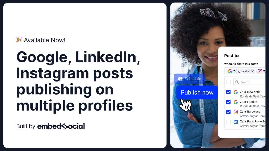 social media posts publishing on multiple profiles