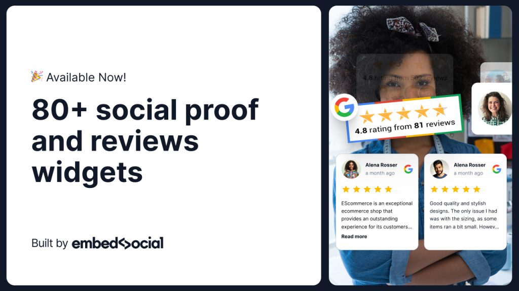 showcase social proof and reviews widgets