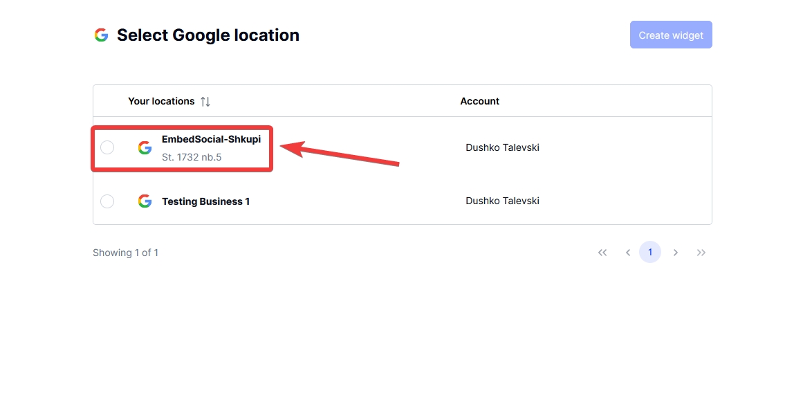 adding a google location to embedsocial's gbp account