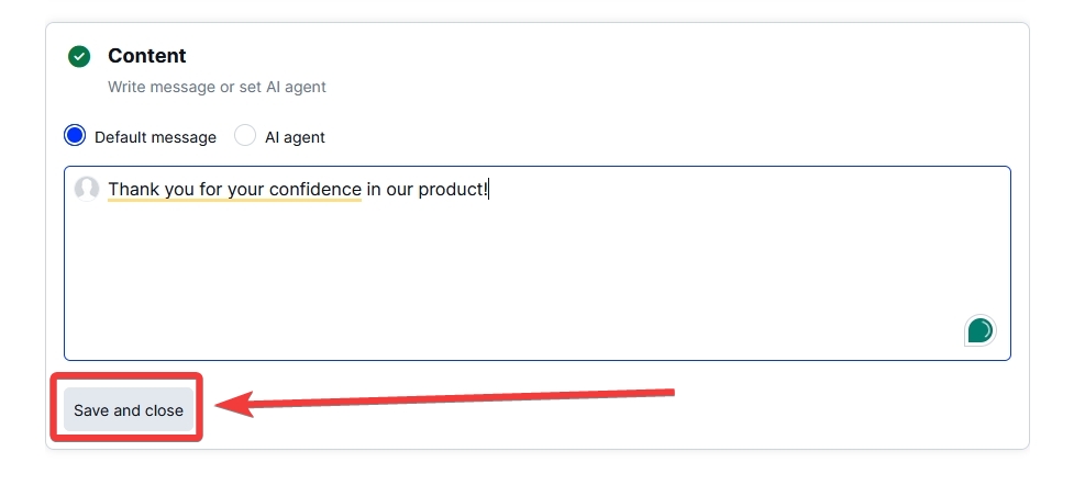 composing autoresponder message in embedsocial