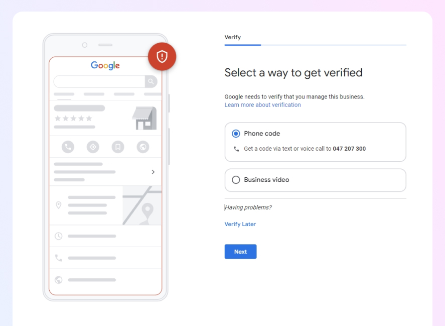 completing the google business profile verification process