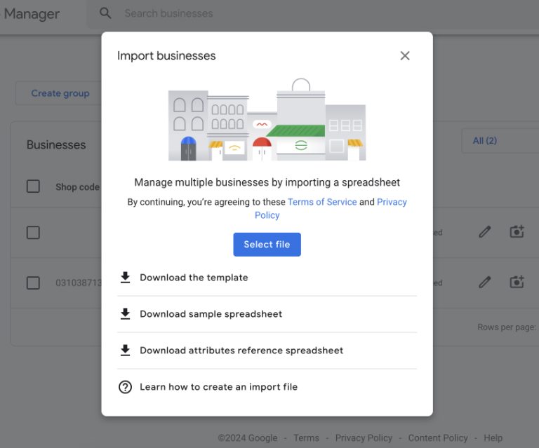 screen to download bulk verification spreadsheet templates