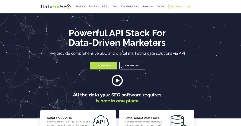 dataforseo landing page