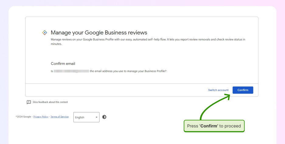 verifying your email address to manage your google business reviews
