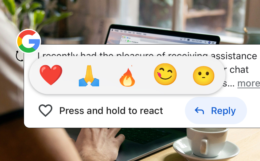 Google reviews emojis