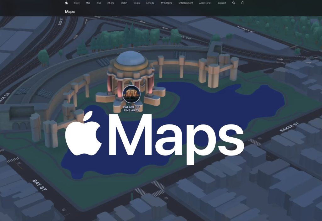 apple maps landing page