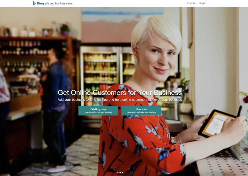 bing places landing page