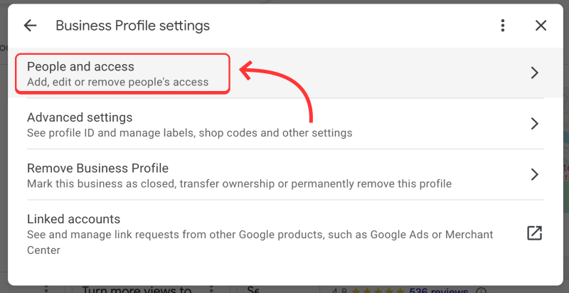 accessing the people and access section via your gbp