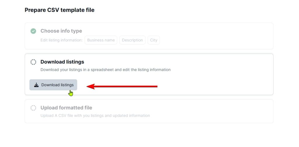 downloading the csv template in embedsocial