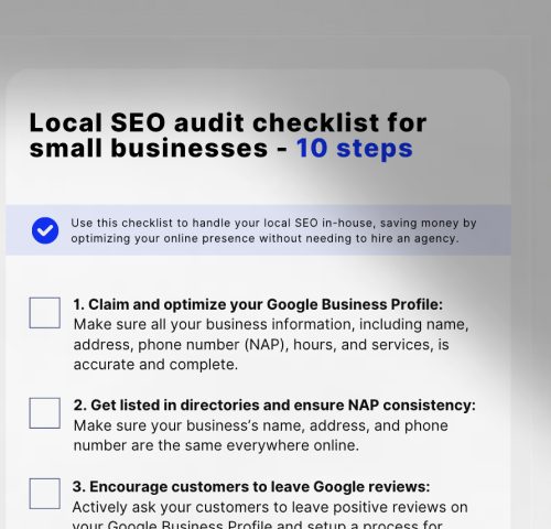 Checklist for local SEO audit