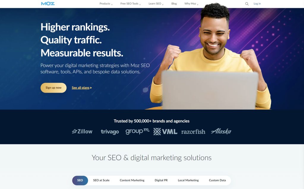 moz landing page