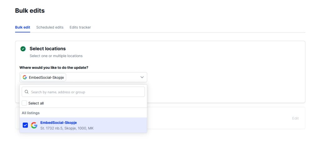 choosing your gbp locations for bulk edit procedure
