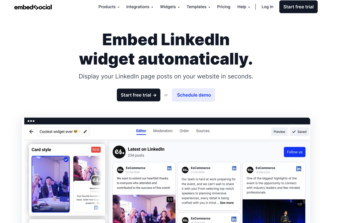 LinkedIn Widget by EmbedSocial